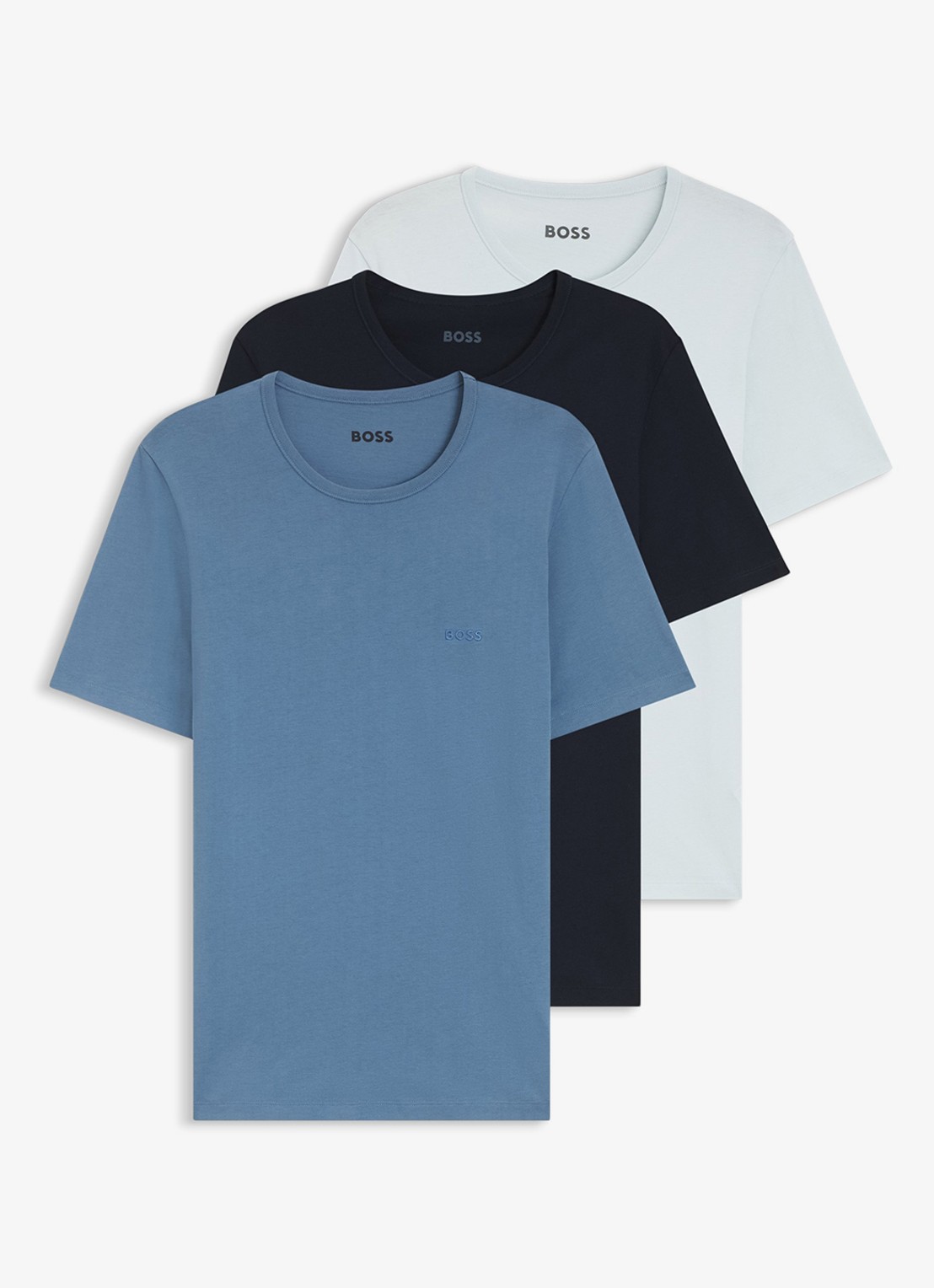 BOSS Classic T-shirt van  katoen in 3-pack - voorkant 5 roze