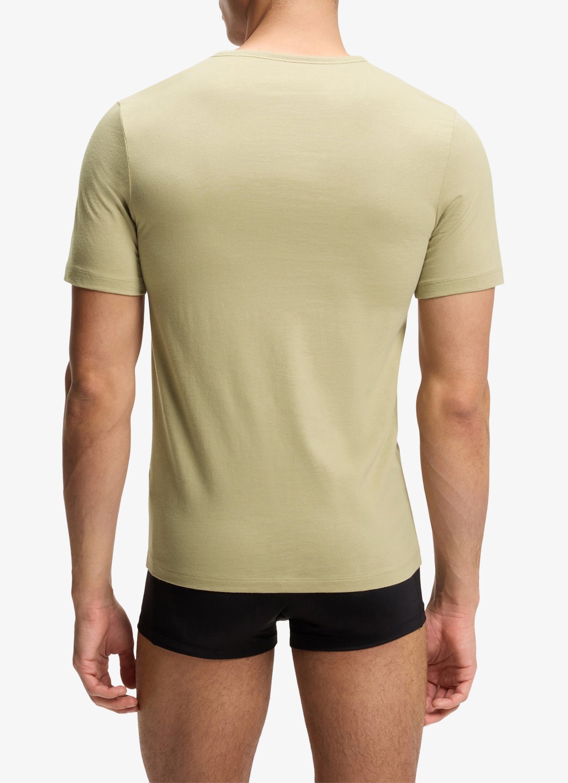 BOSS Classic T-shirt van  katoen in 3-pack - achterkant geel