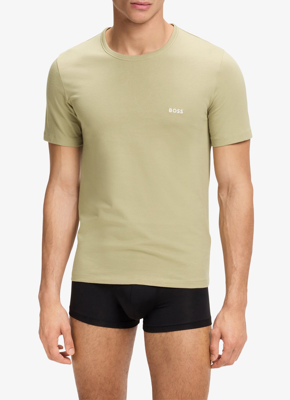 BOSS Classic T-shirt van  katoen in 3-pack - detail 3 geel