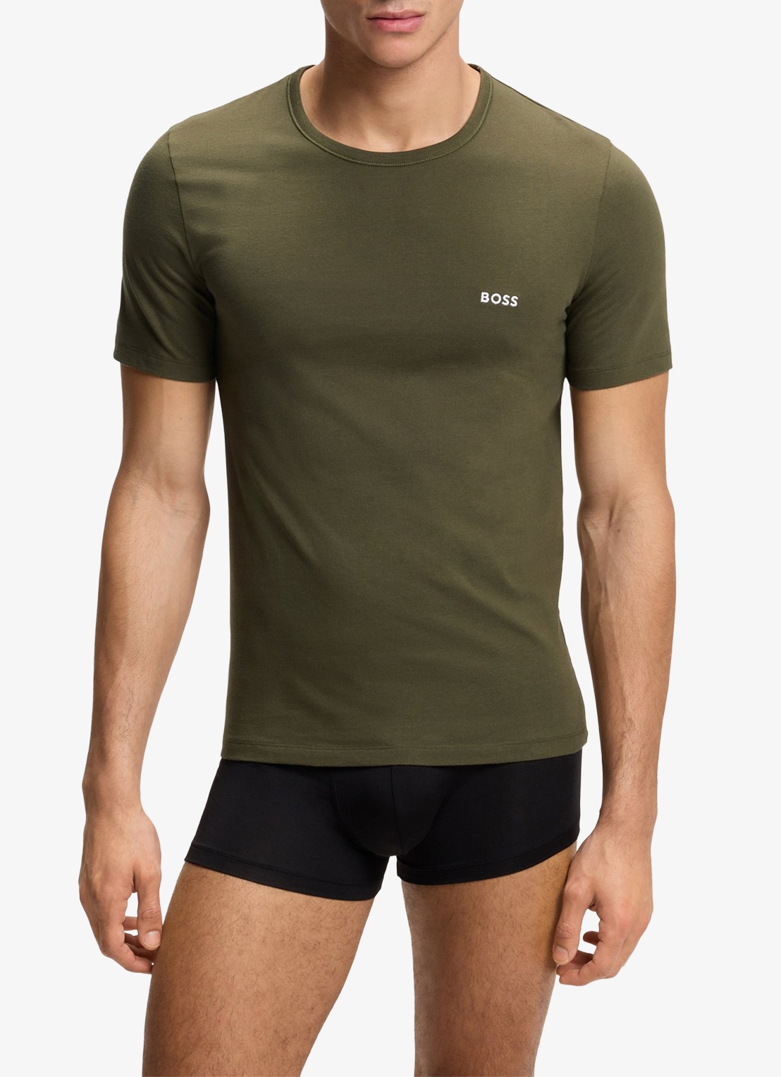 BOSS Classic T-shirt van  katoen in 3-pack - detail 4 geel