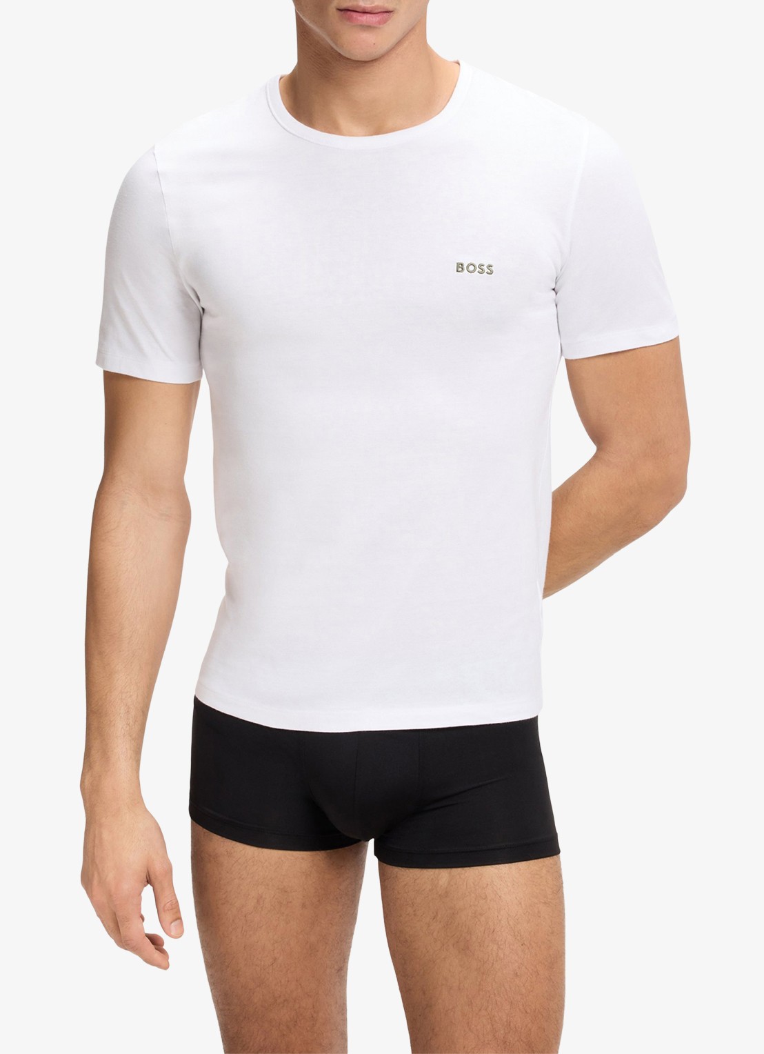 BOSS Classic T-shirt van  katoen in 3-pack - detail 5 geel
