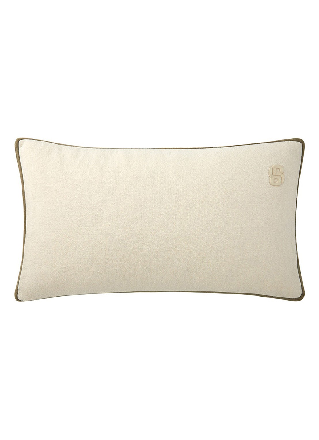 BOSS Clayton sierkussenhoes van linnen 31 x 55 cm - voorkant 2 wit