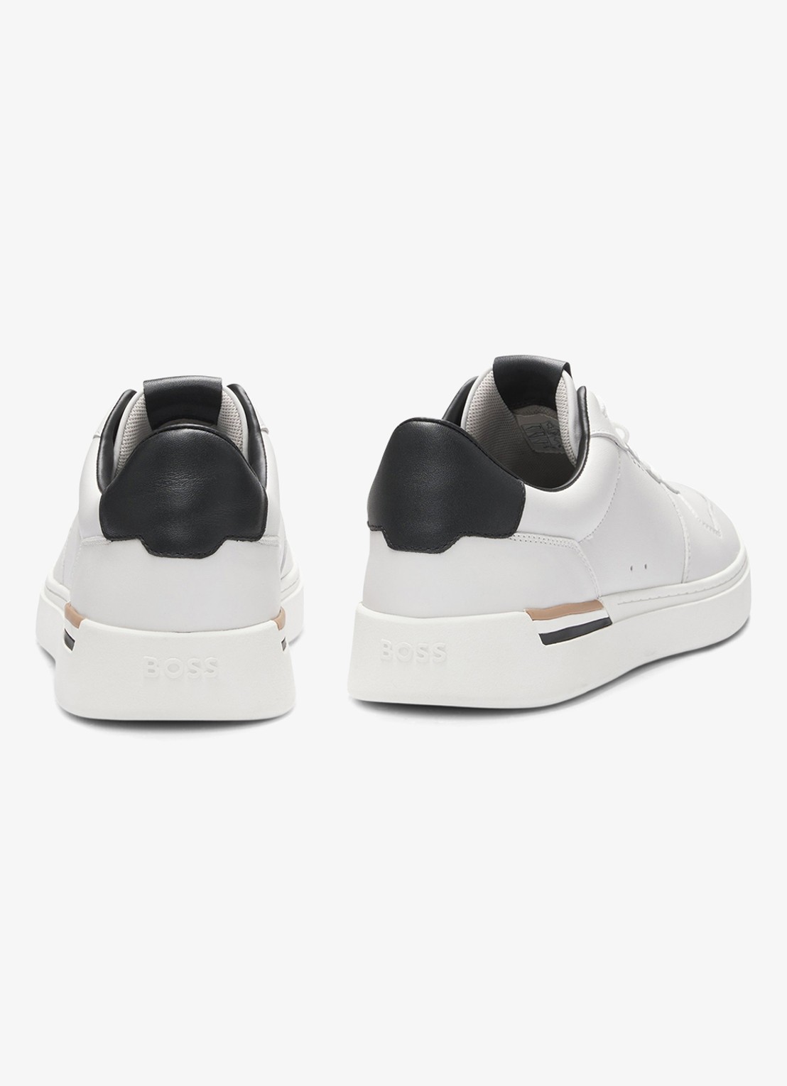 BOSS Clint sneaker van leer met logo - detail 4 wit