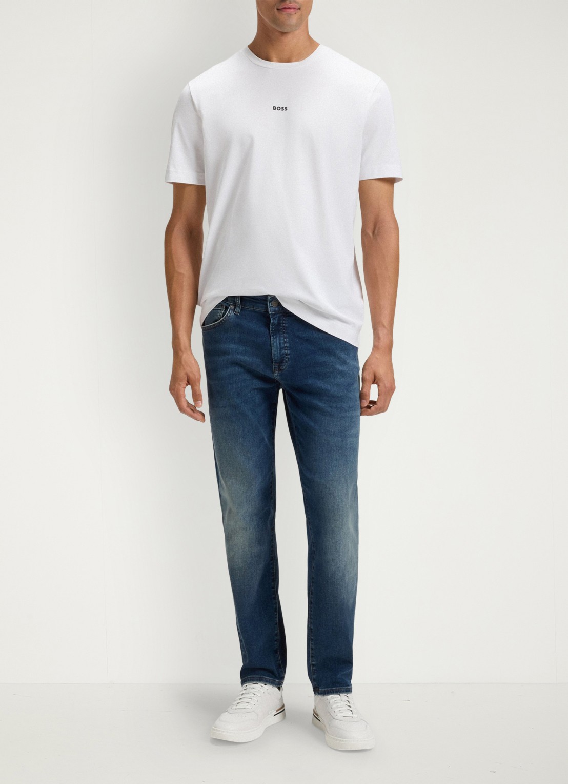 BOSS Clint sneaker van leer met logo - detail 5 wit