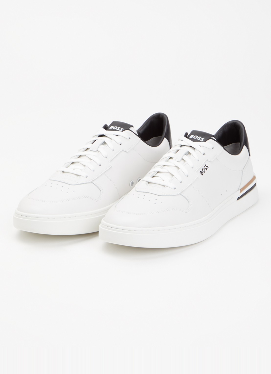 BOSS Clint sneaker van leer met logo - detail 6 wit