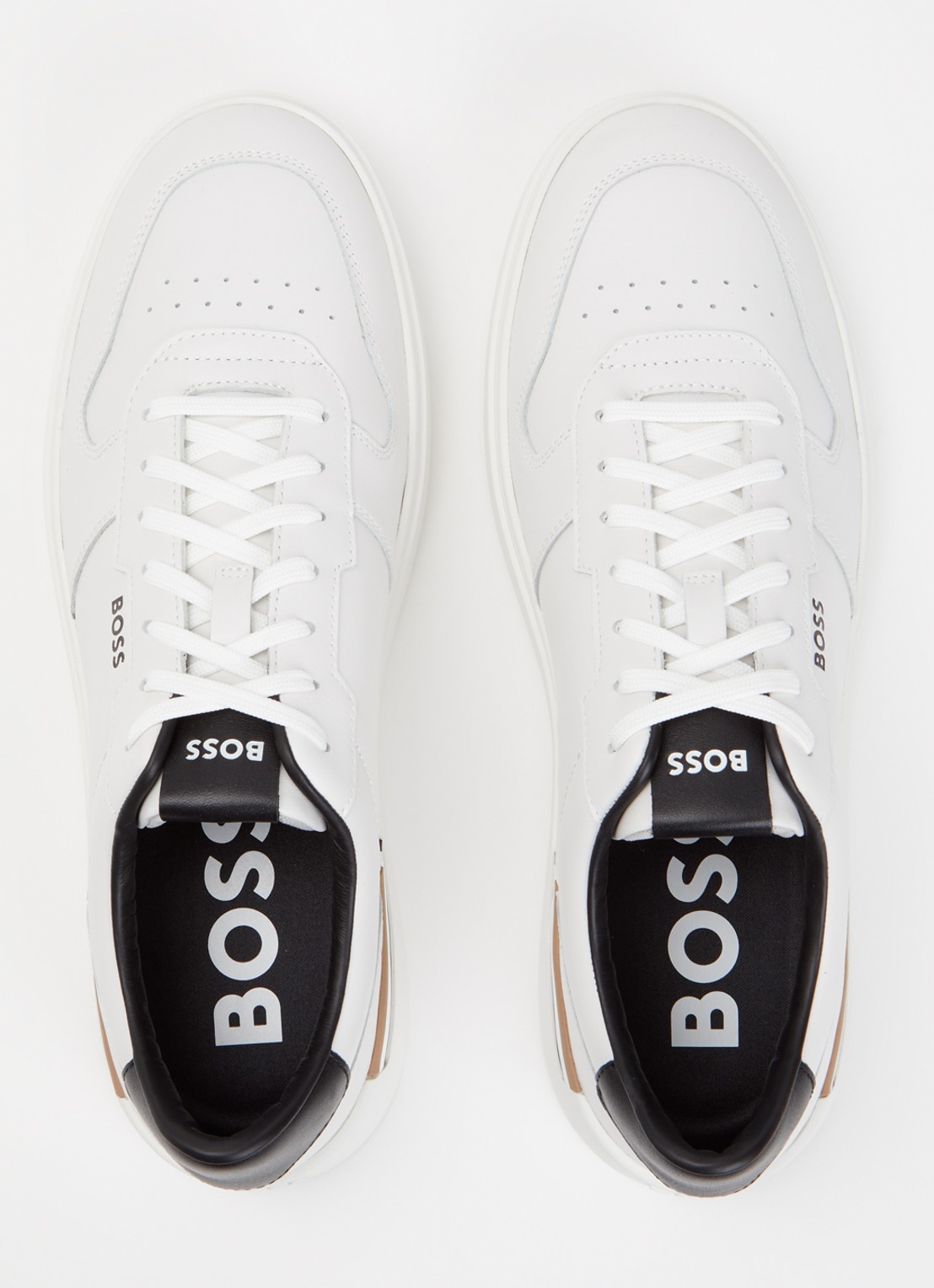 BOSS Clint sneaker van leer met logo - detail 7 wit