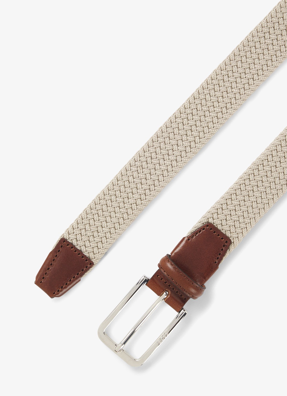 BOSS Clorio elastische riem met leren details - detail 3 beige