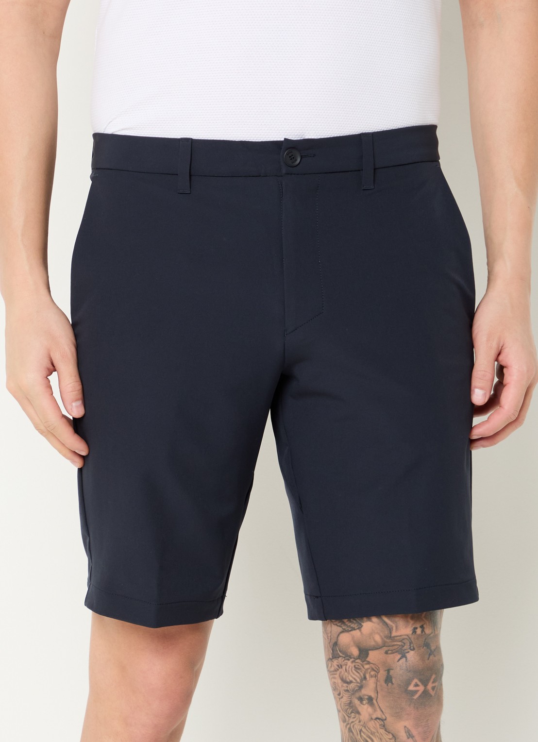 BOSS Commuter loose fit korte broek met steekzakken - detail dark blue-402 / blauw