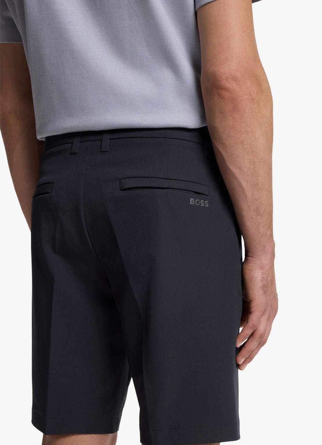 BOSS Commuter loose fit korte broek met steekzakken - achterkant 9 dark blue-402 / blauw