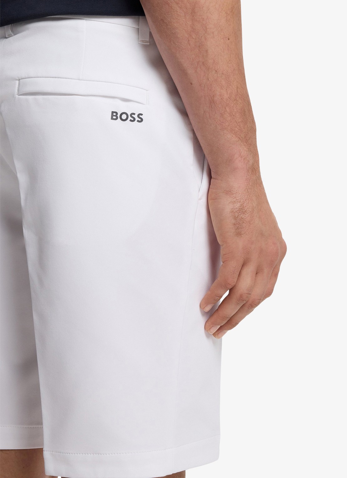 BOSS Commuter loose fit korte broek met steekzakken - detail 8 white-100 / wit