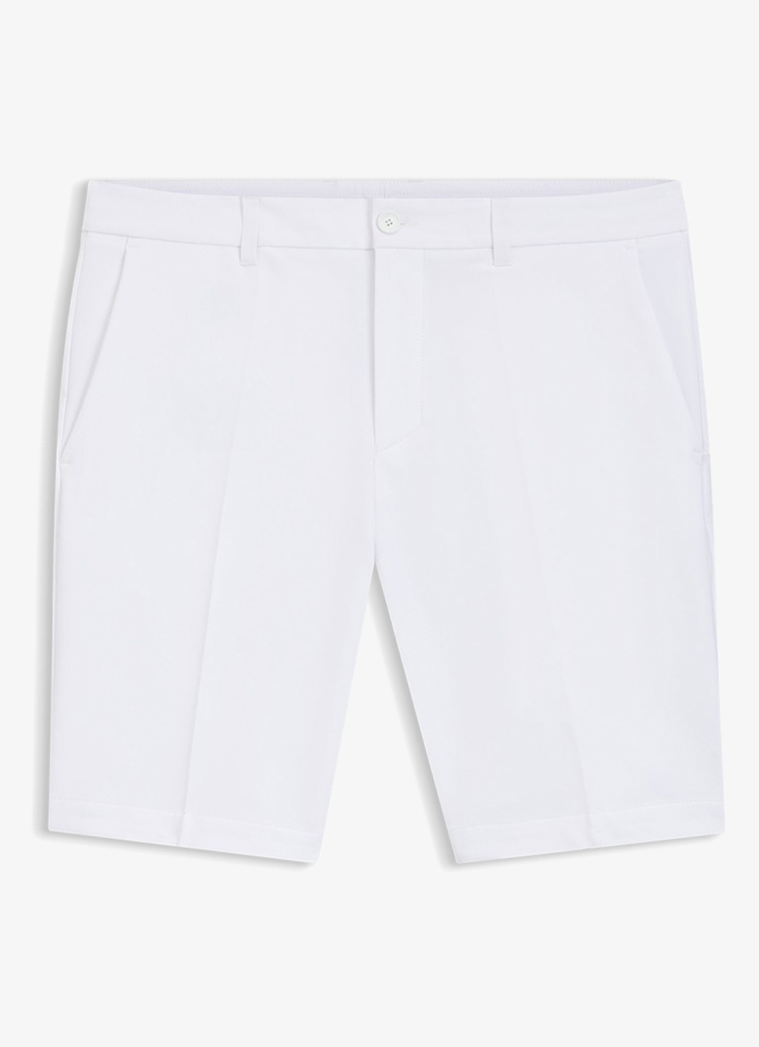 BOSS Commuter loose fit korte broek met steekzakken - voorkant 3 white-100 / wit