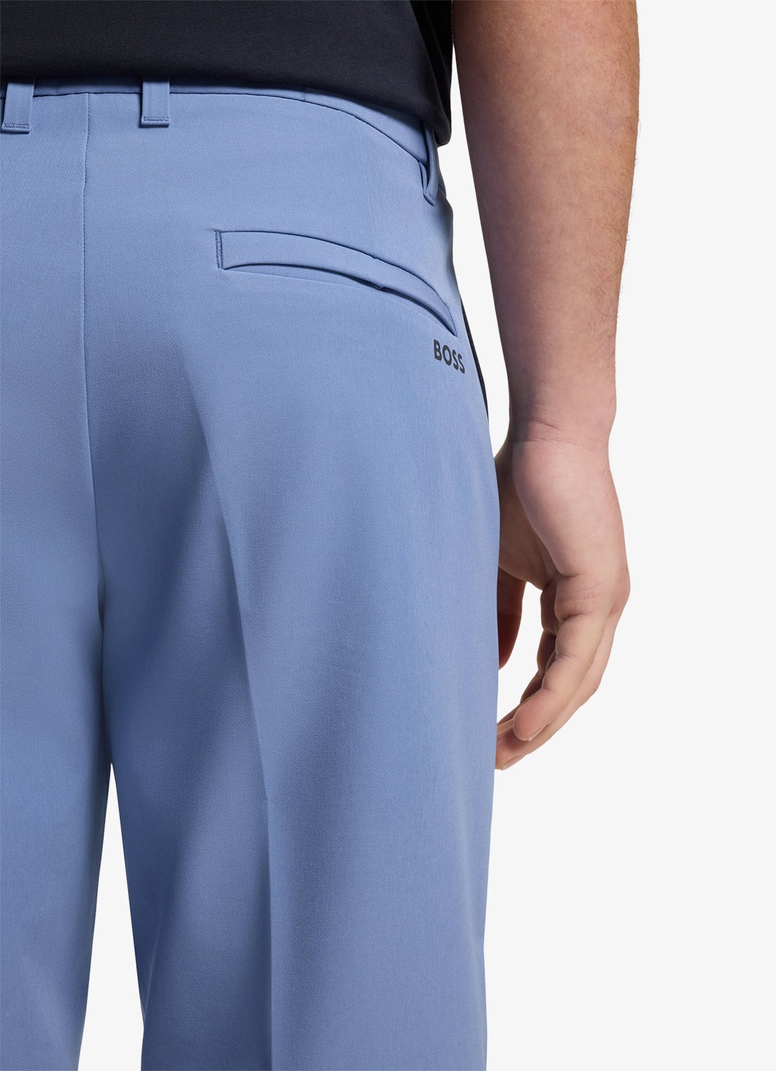 BOSS Commuter loose fit korte broek met steekzakken - detail 2 light/pastel blue-459 / blauw