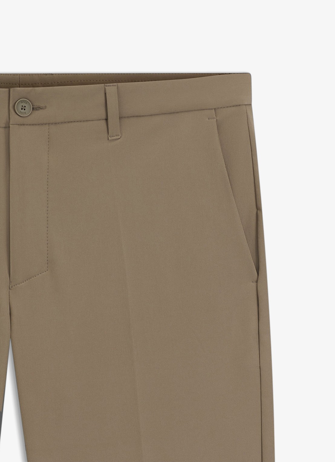 BOSS Commuter loose fit korte broek met steekzakken - detail 3 donkerbeige