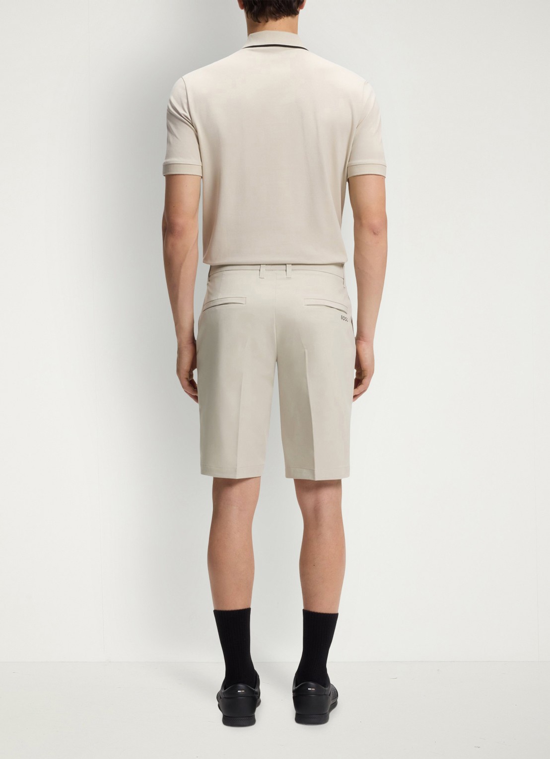 BOSS Commuter loose fit korte broek met steekzakken - achterkant 6 light beige-271 / beige