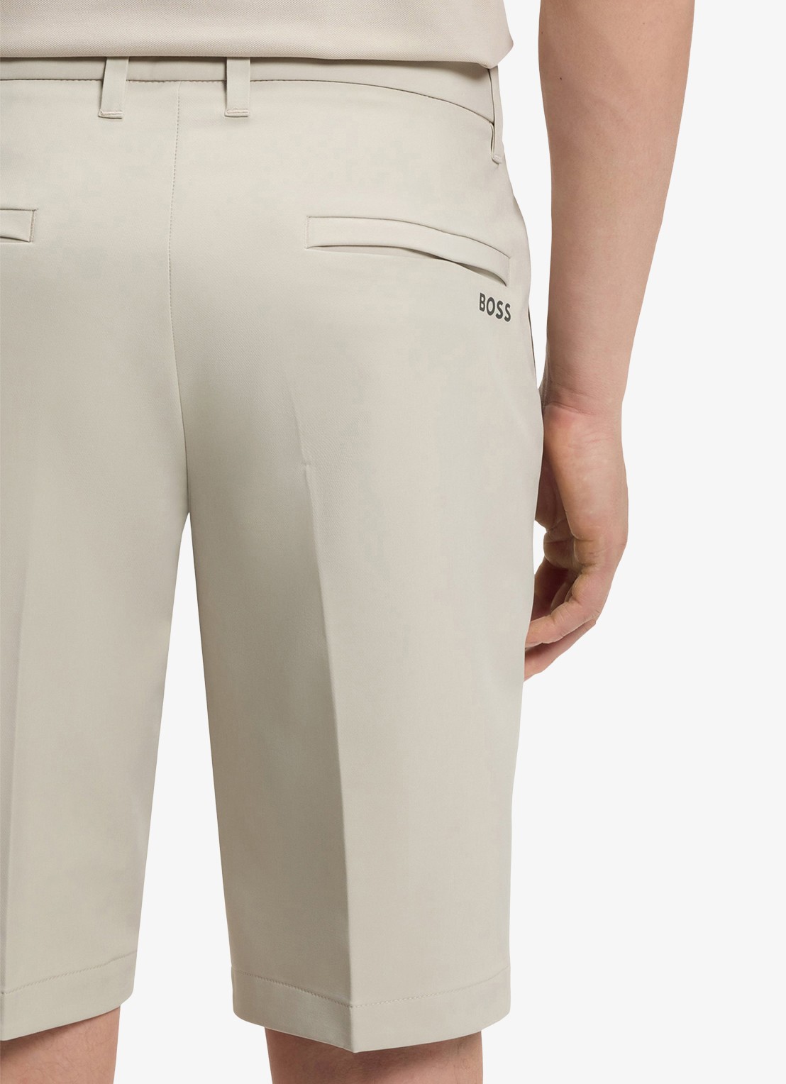BOSS Commuter loose fit korte broek met steekzakken - detail 2 light beige-271 / beige