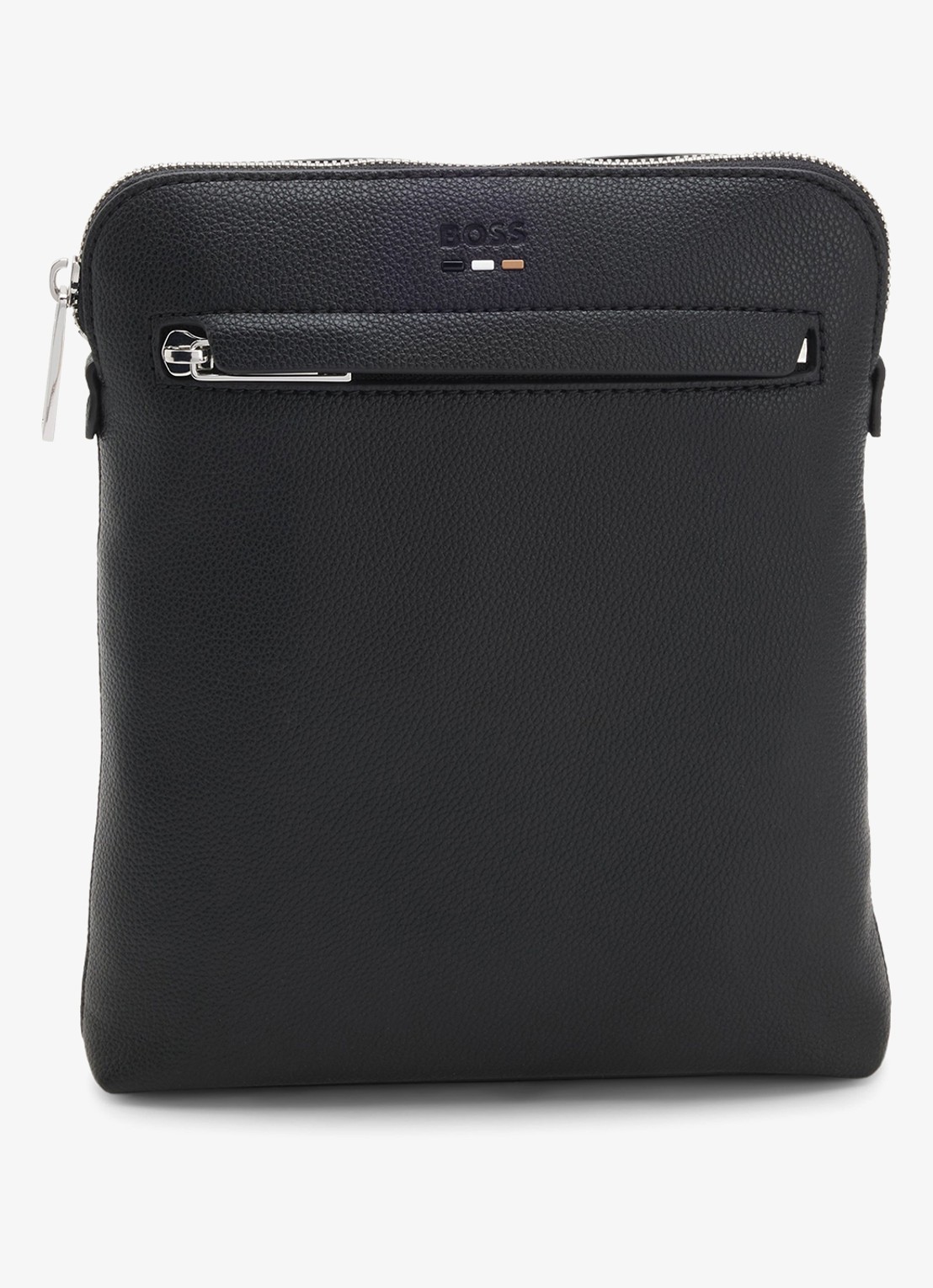BOSS Crossbodytas met logo en verstelbare schouderriem - voorkant 5 zwart