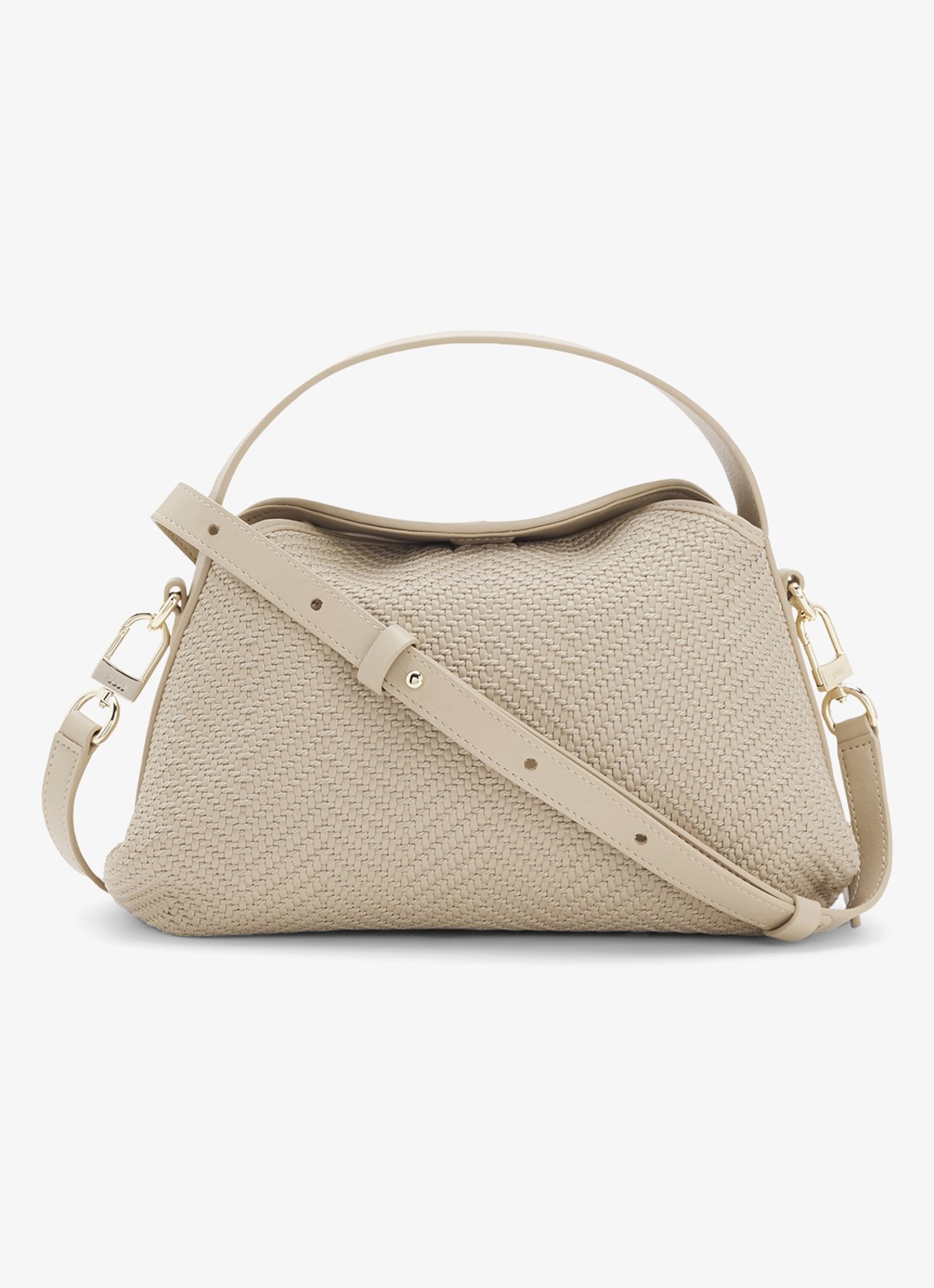 BOSS Crossbodytas met logo - voorkant 2 beige