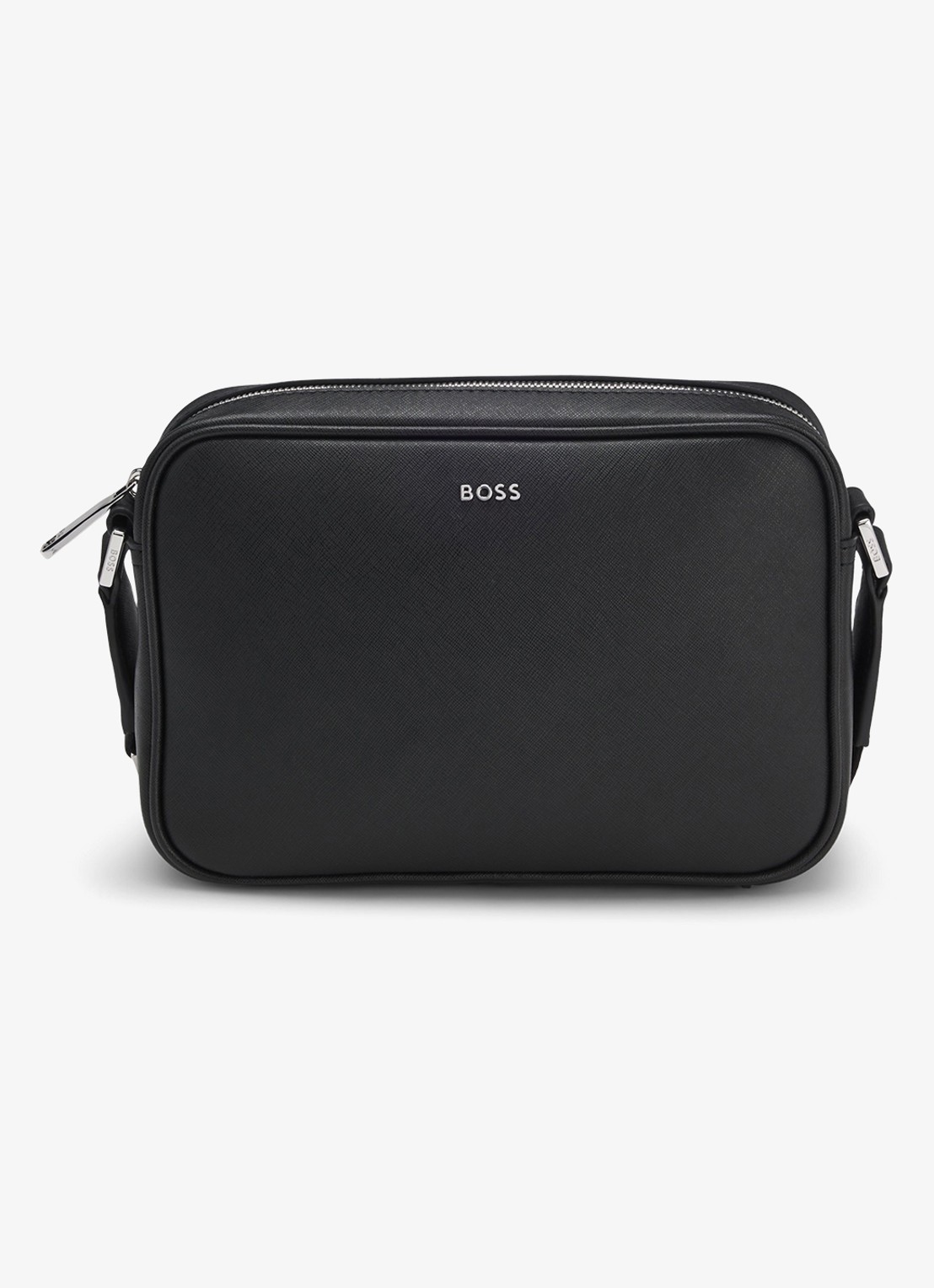 BOSS Crossbodytas met logo - voorkant 2 zwart