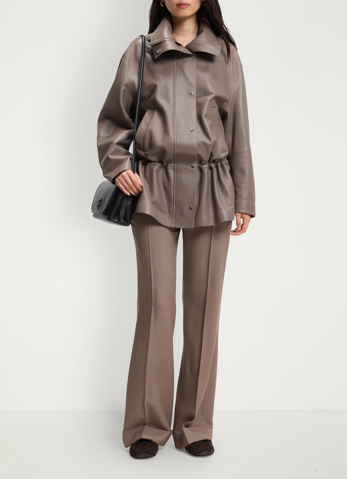 BOSS Crossbodytas van leer - detail 4 zwart