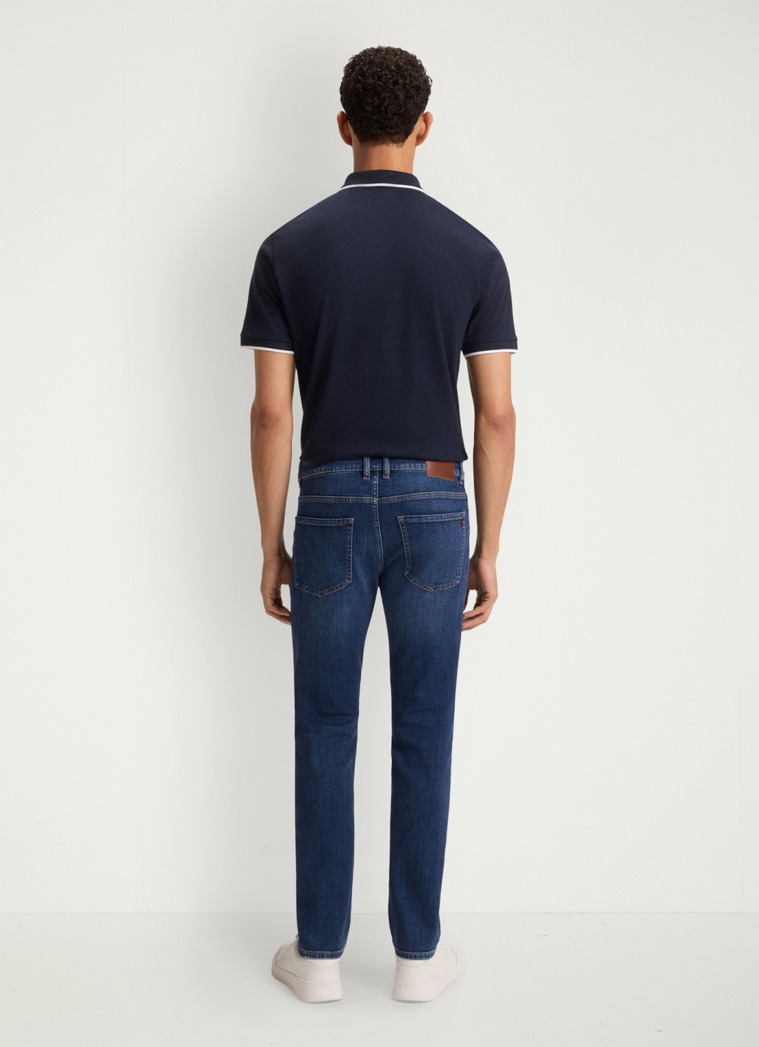 BOSS Delaware Bo slim fit jeans met stretch - achterkant indigo