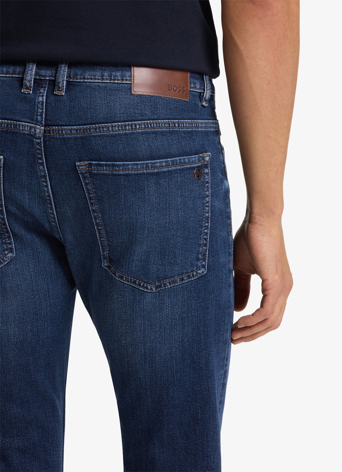 BOSS Delaware Bo slim fit jeans met stretch - detail 5 indigo