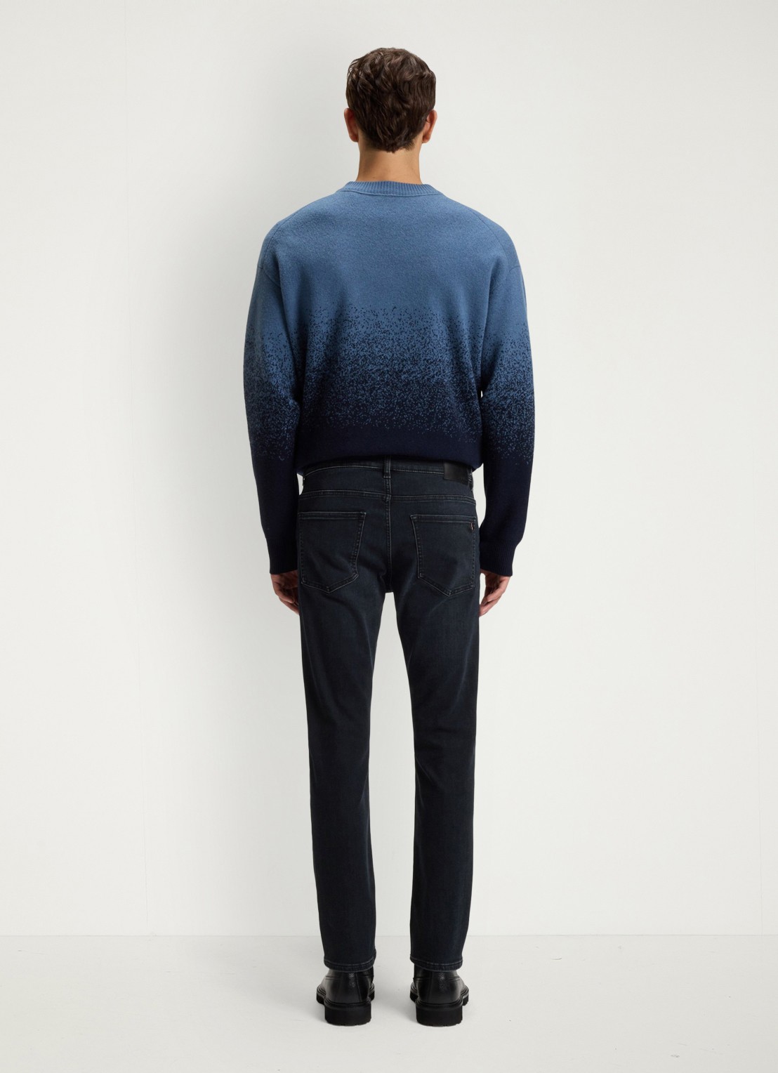 BOSS Delaware slim fit broek met logo - achterkant 3 denim