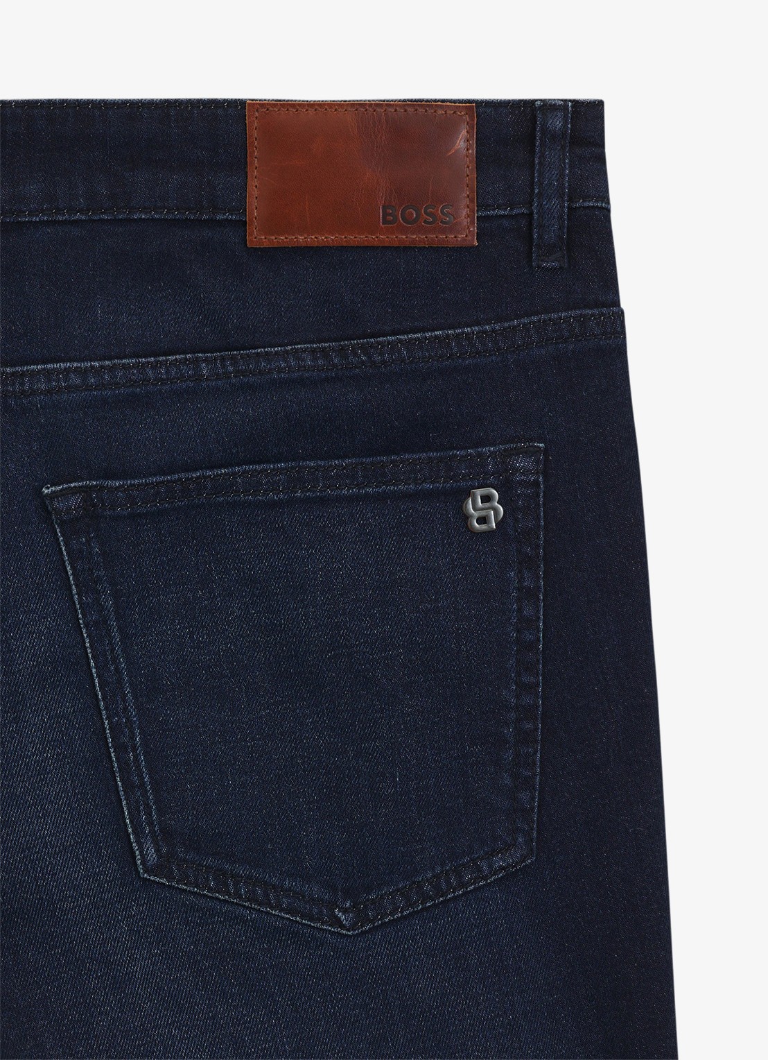 BOSS Delaware slim fit jeans met donkere wassing - detail 3 indigo