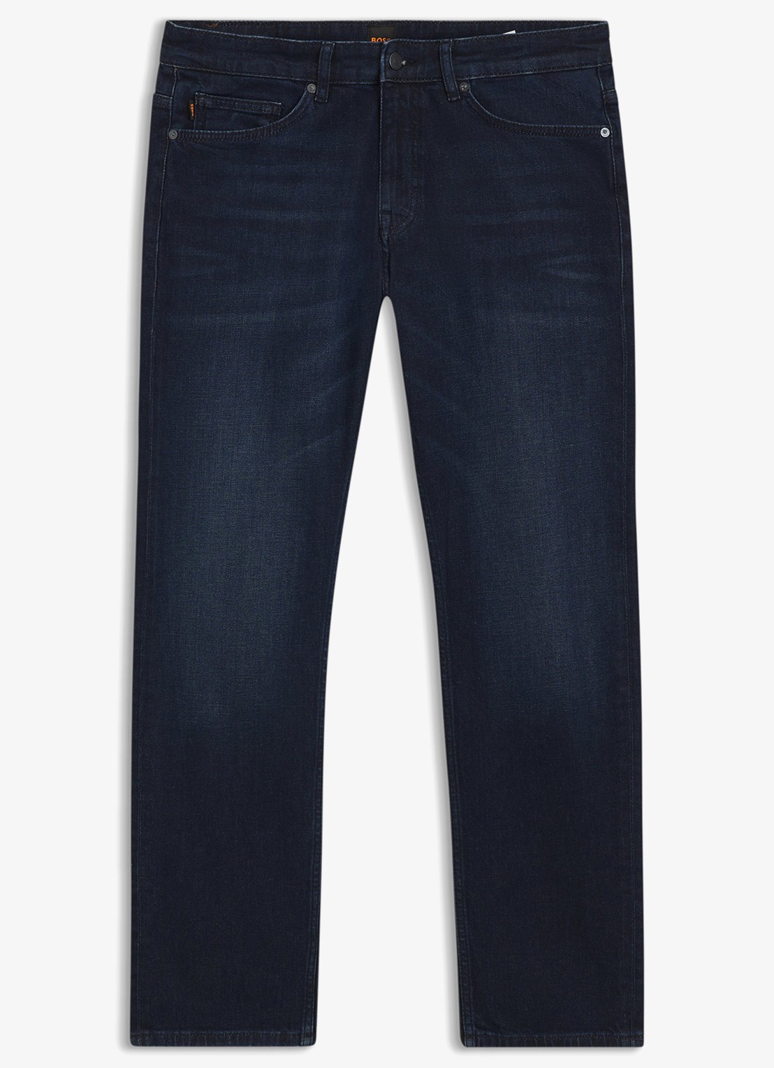 BOSS Delaware slim fit jeans met donkere wassing - voorkant 5 indigo