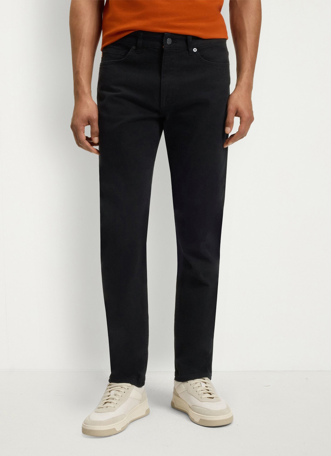 BOSS Delaware slim fit jeans met gekleurde wassing - detail 3 zwart