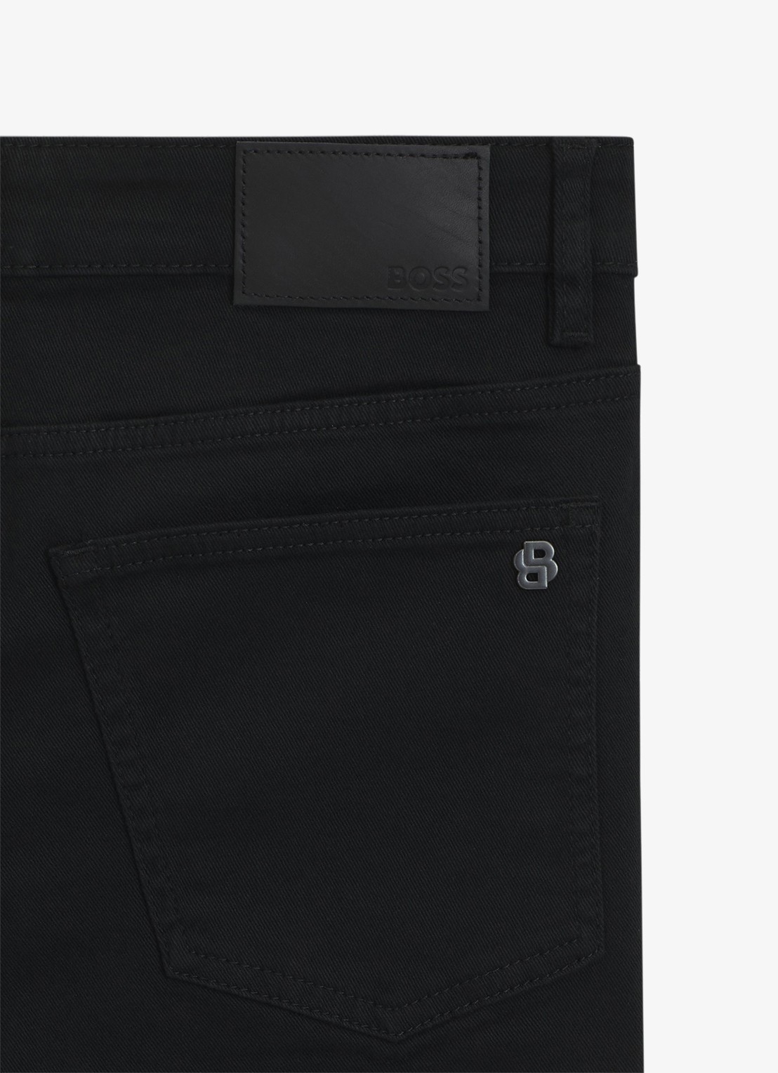 BOSS Delaware slim fit jeans met gekleurde wassing - detail 5 zwart