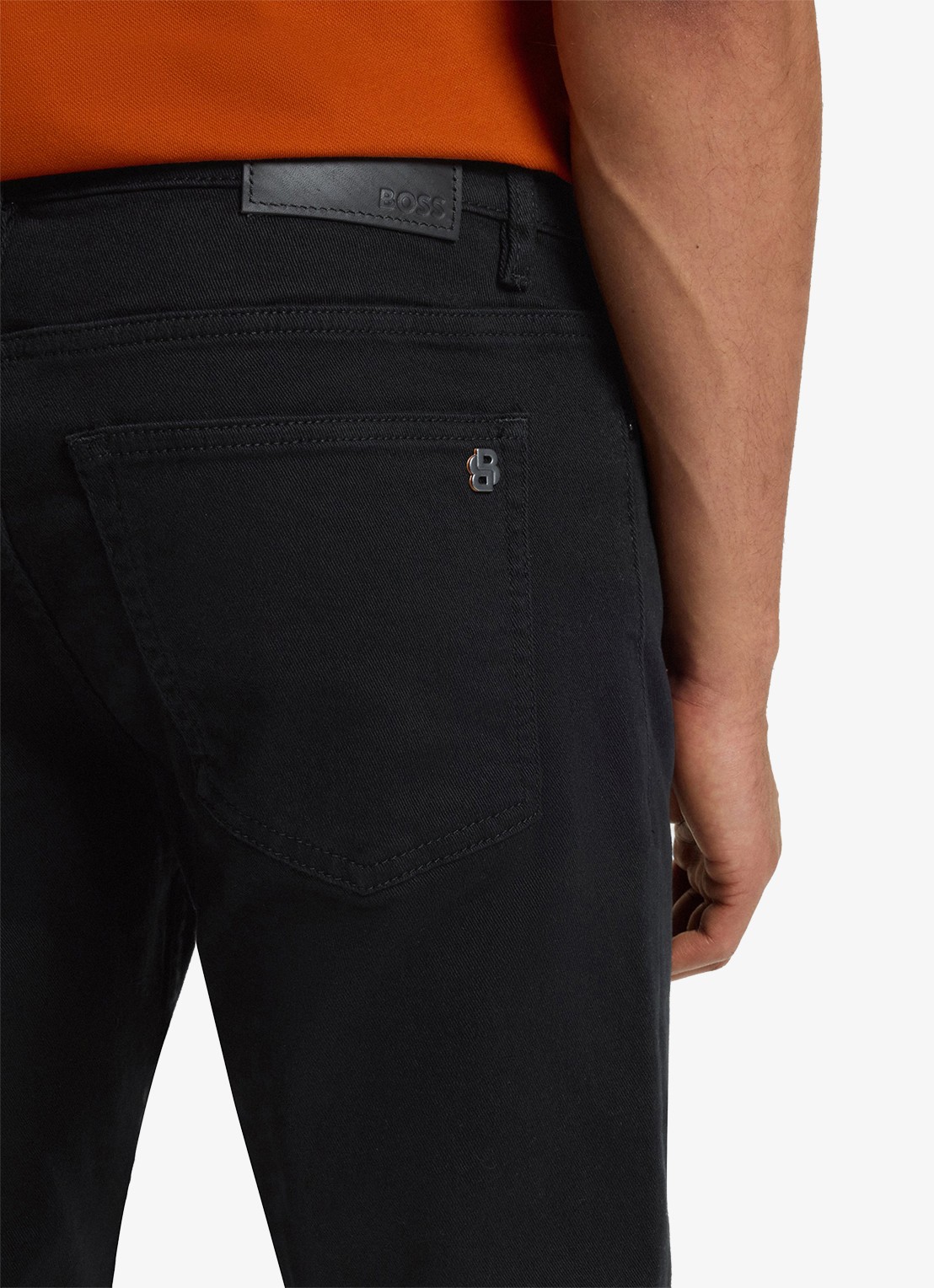 BOSS Delaware slim fit jeans met gekleurde wassing - detail 6 zwart