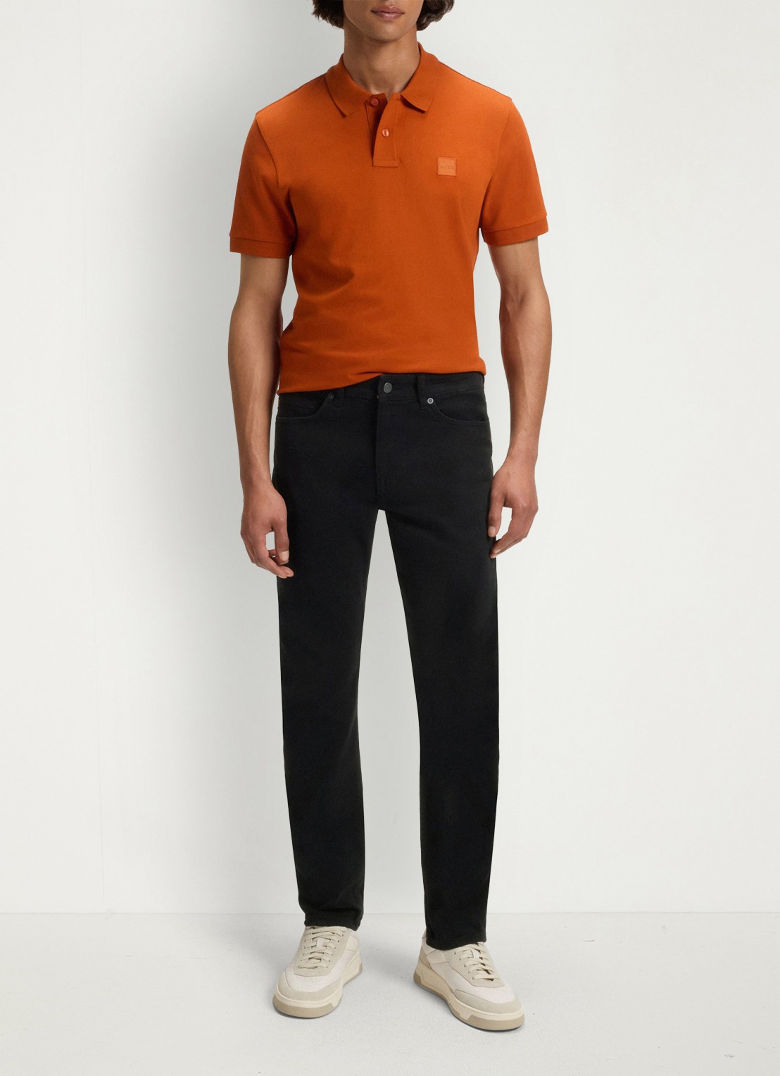 BOSS Delaware slim fit jeans met gekleurde wassing - voorkant 2 zwart