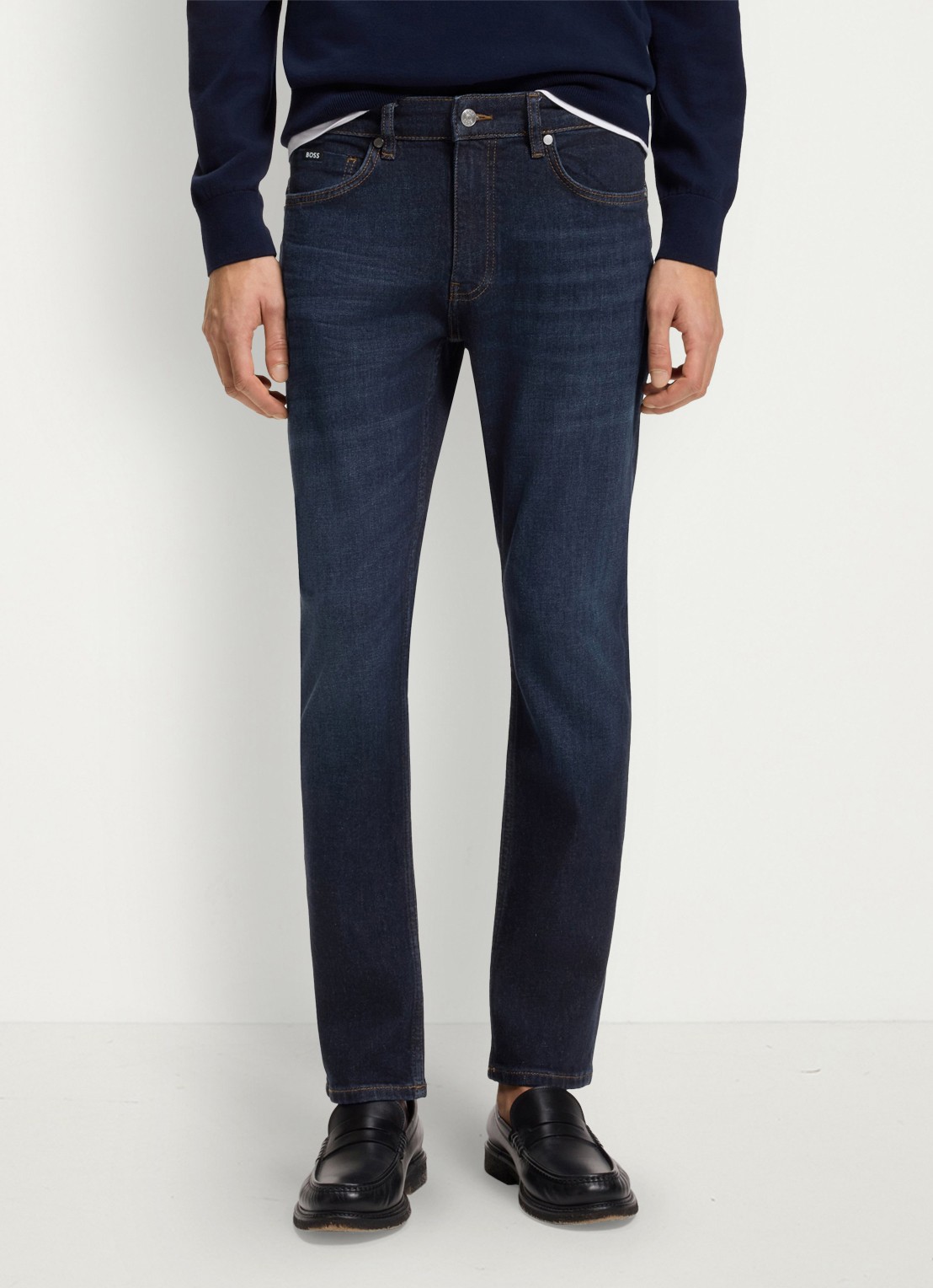 BOSS Delaware slim fit jeans met steekzakken - detail 4 indigo