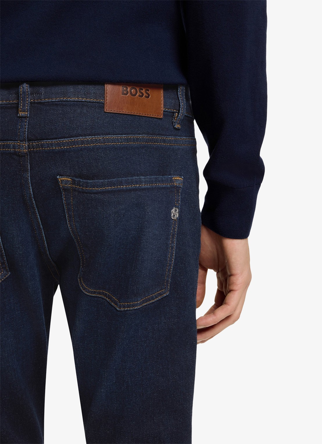 BOSS Delaware slim fit jeans met steekzakken - detail 5 indigo