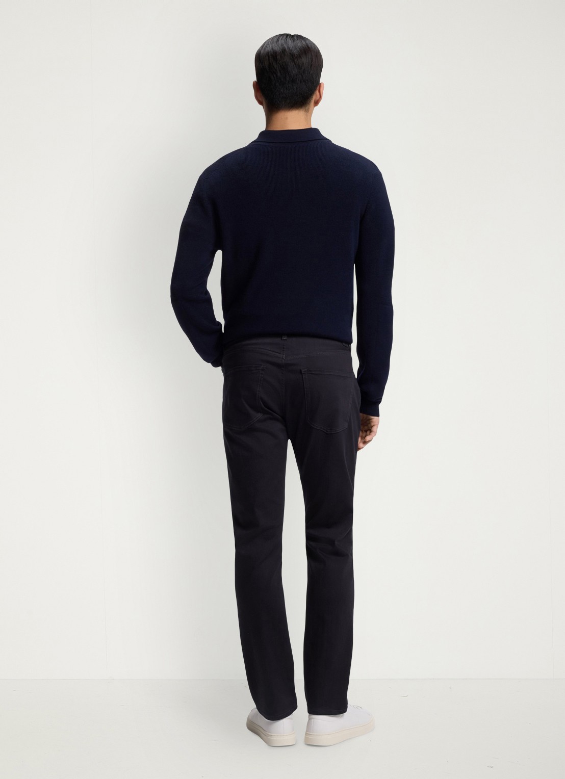 BOSS Delaware slim fit jeans met steekzakken - achterkant donkerblauw