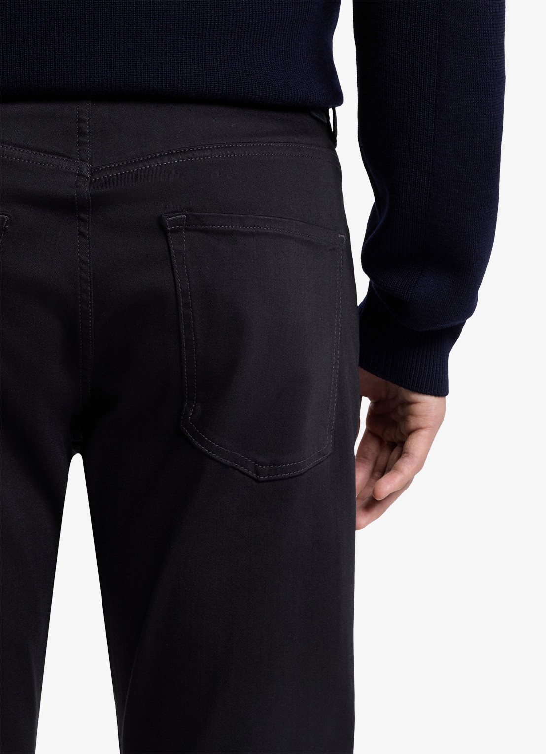 BOSS Delaware slim fit jeans met steekzakken - detail 5 donkerblauw