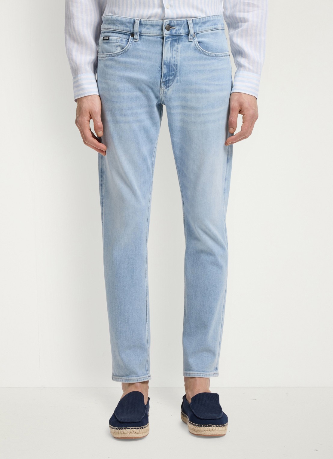 BOSS Delaware slim-fit jeans met stretch - detail indigo