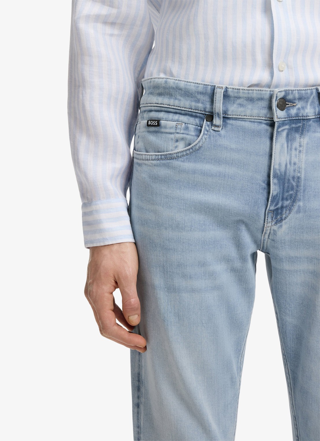 BOSS Delaware slim-fit jeans met stretch - detail 2 indigo