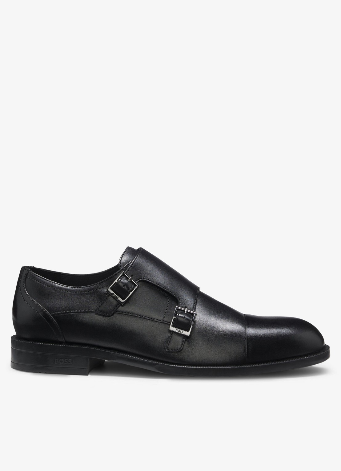 BOSS Derby schoen van leer - voorkant 2 zwart