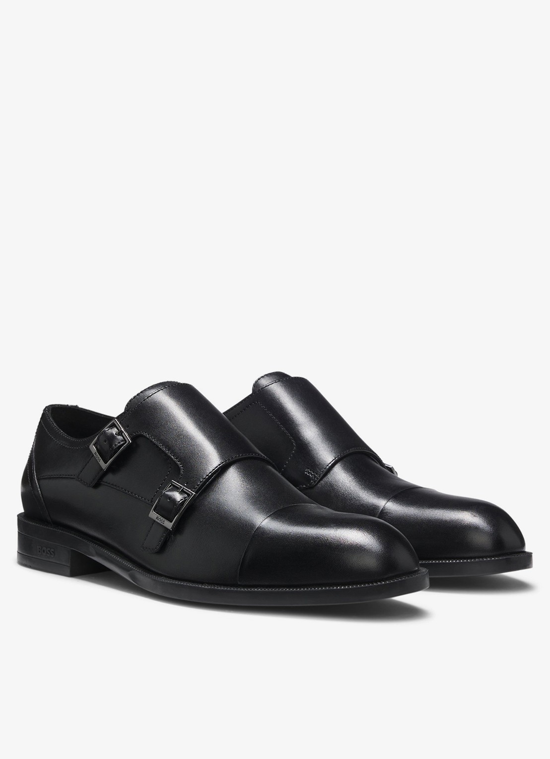 BOSS Derby schoen van leer - voorkant 3 zwart