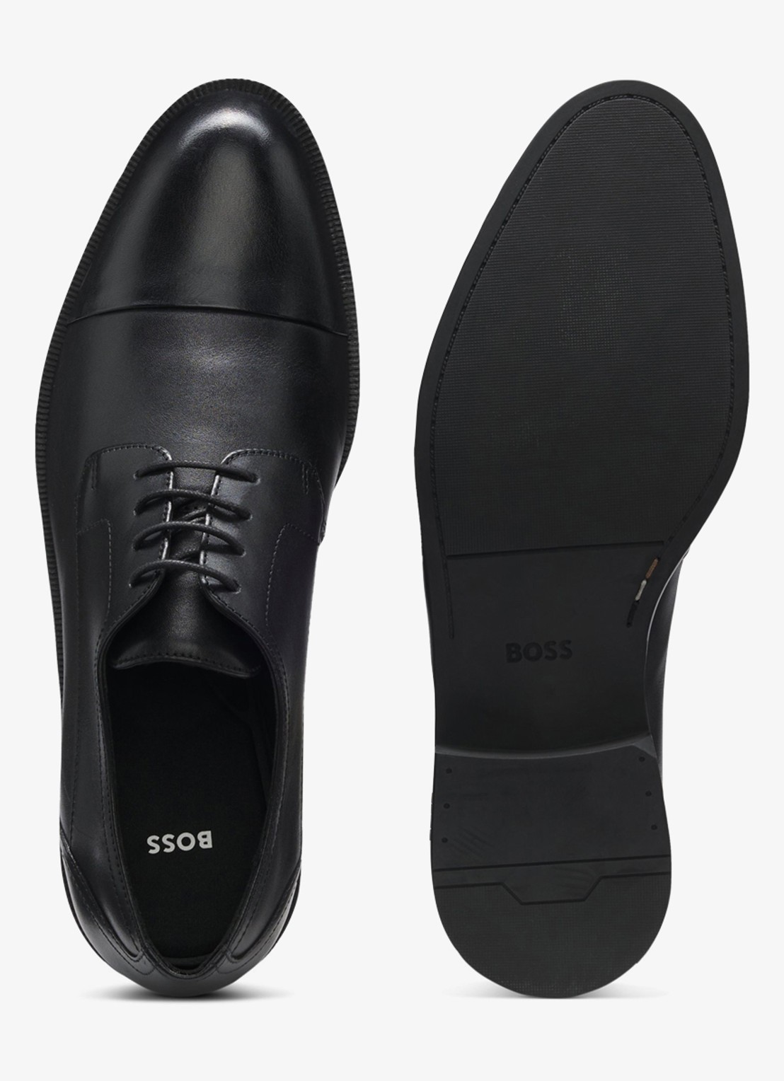BOSS Derby veterschoen van leer - detail 5 zwart