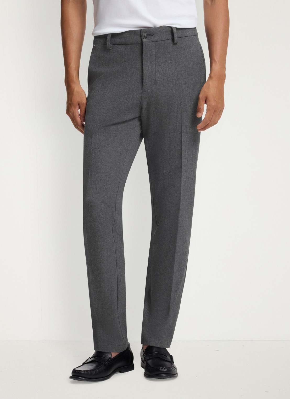 BOSS Dobby straight fit chino - detail zwart