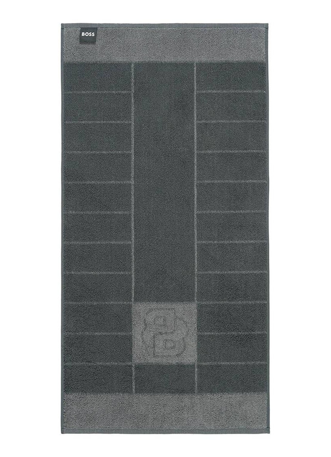 BOSS Double badhanddoek - 50 x 100 cm - voorkant 2 donkergrijs