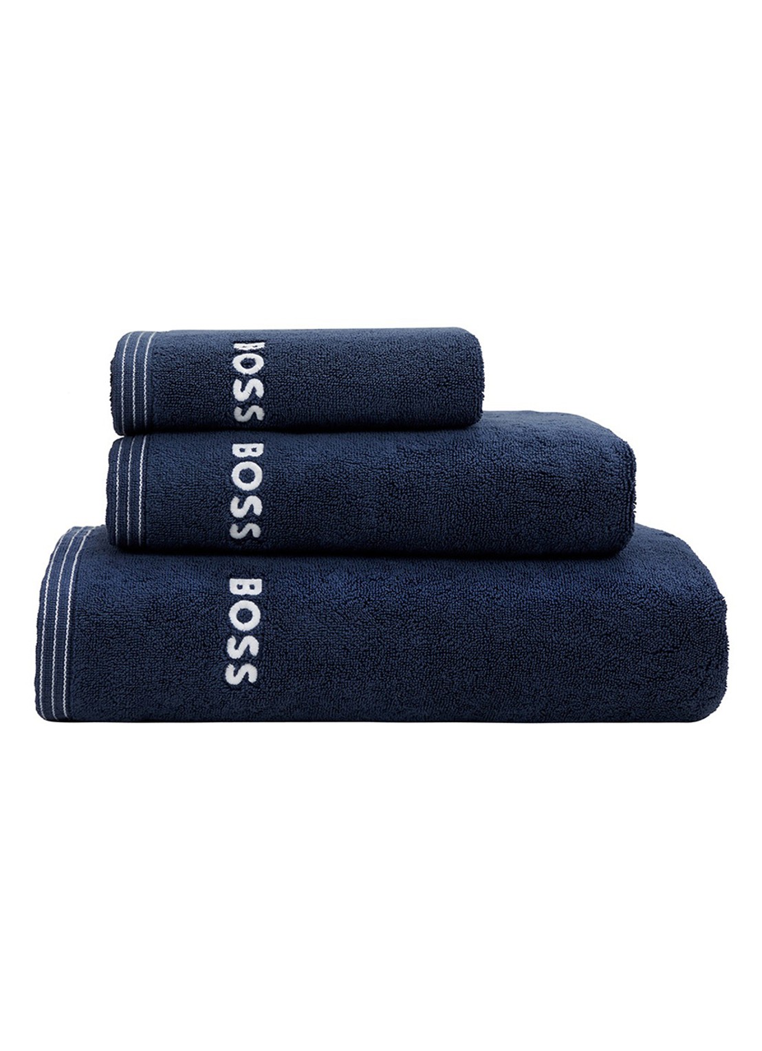 BOSS Edge badhanddoek 50 x 100 cm - detail donkerblauw