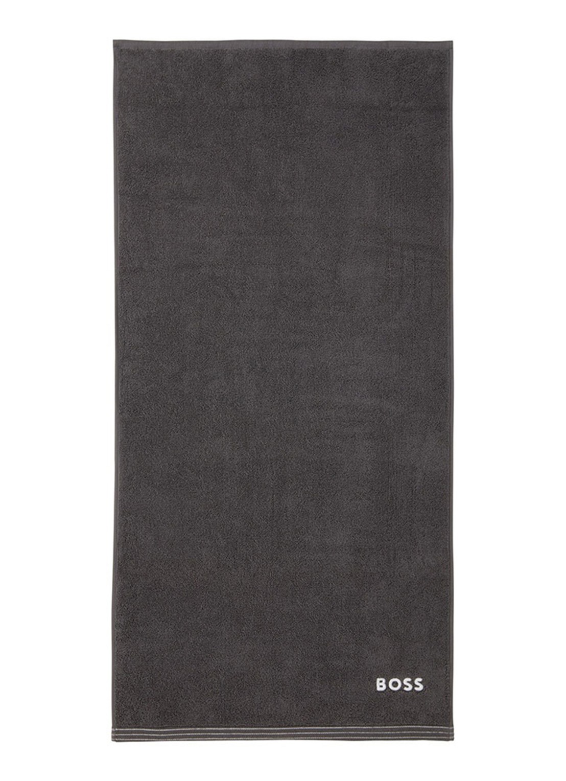 BOSS Edge badhanddoek 50 x 100 cm - voorkant 2 donkergrijs