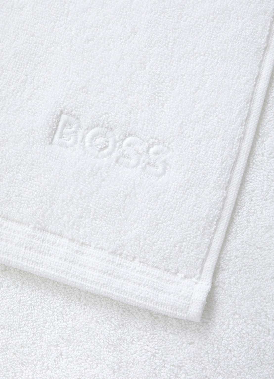 BOSS Edge badhanddoek 50 x 100 cm - voorkant 3 wit