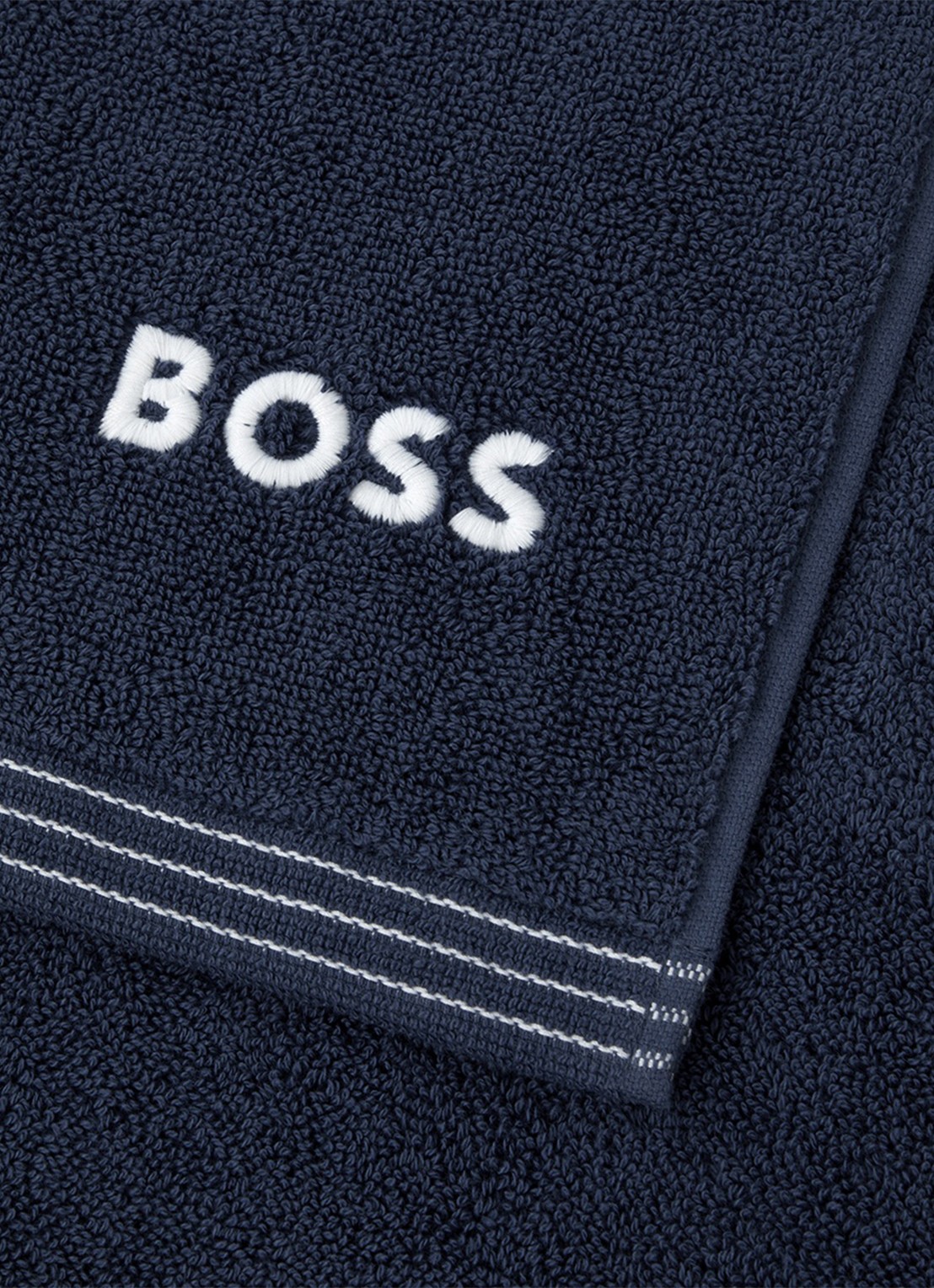 BOSS Edge badhanddoek - 70 x 140 cm - achterkant 3 donkerblauw