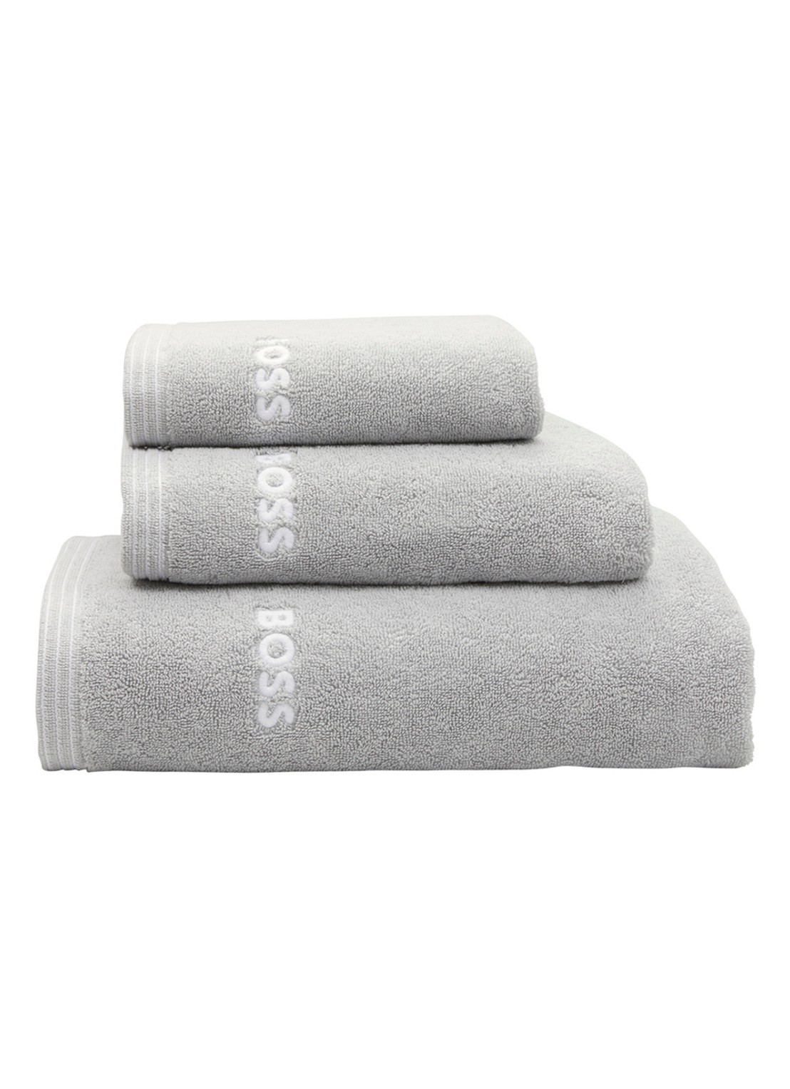 BOSS Edge badhanddoek - 70 x 140 cm - achterkant 3 lichtgrijs