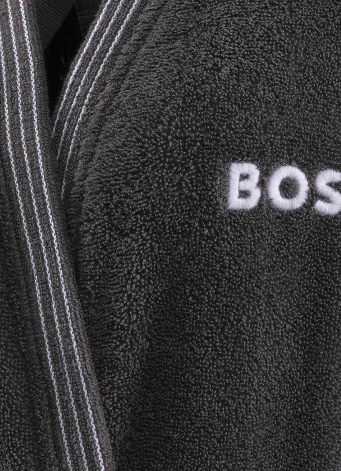 BOSS Edge badjas met logoborduring - detail 2 groen