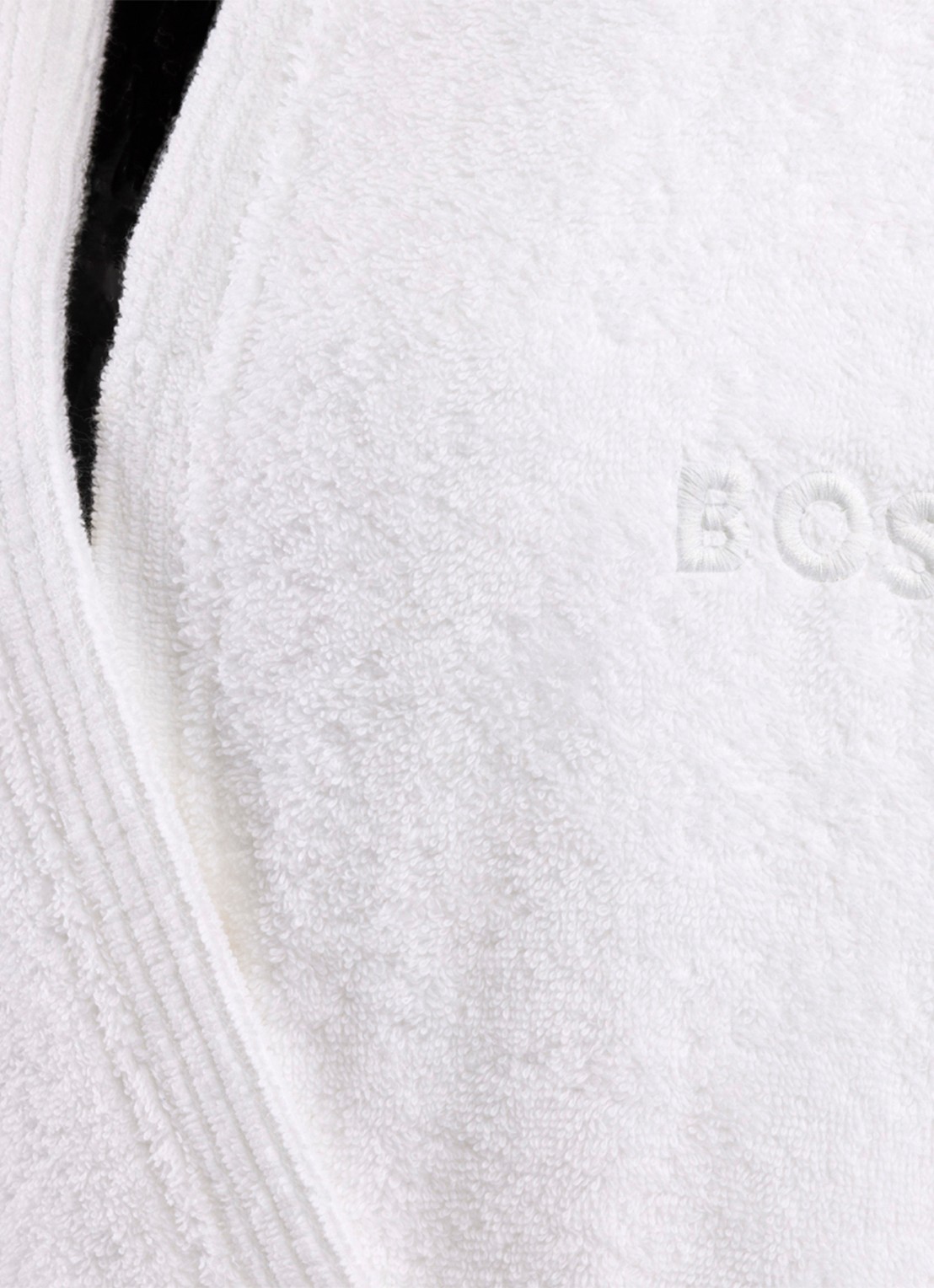 BOSS Edge badjas met logoborduring - voorkant 4 wit